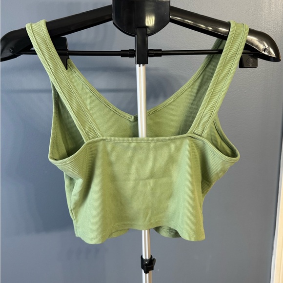 Green Ribbed Tank Top - Picture 2 of 3